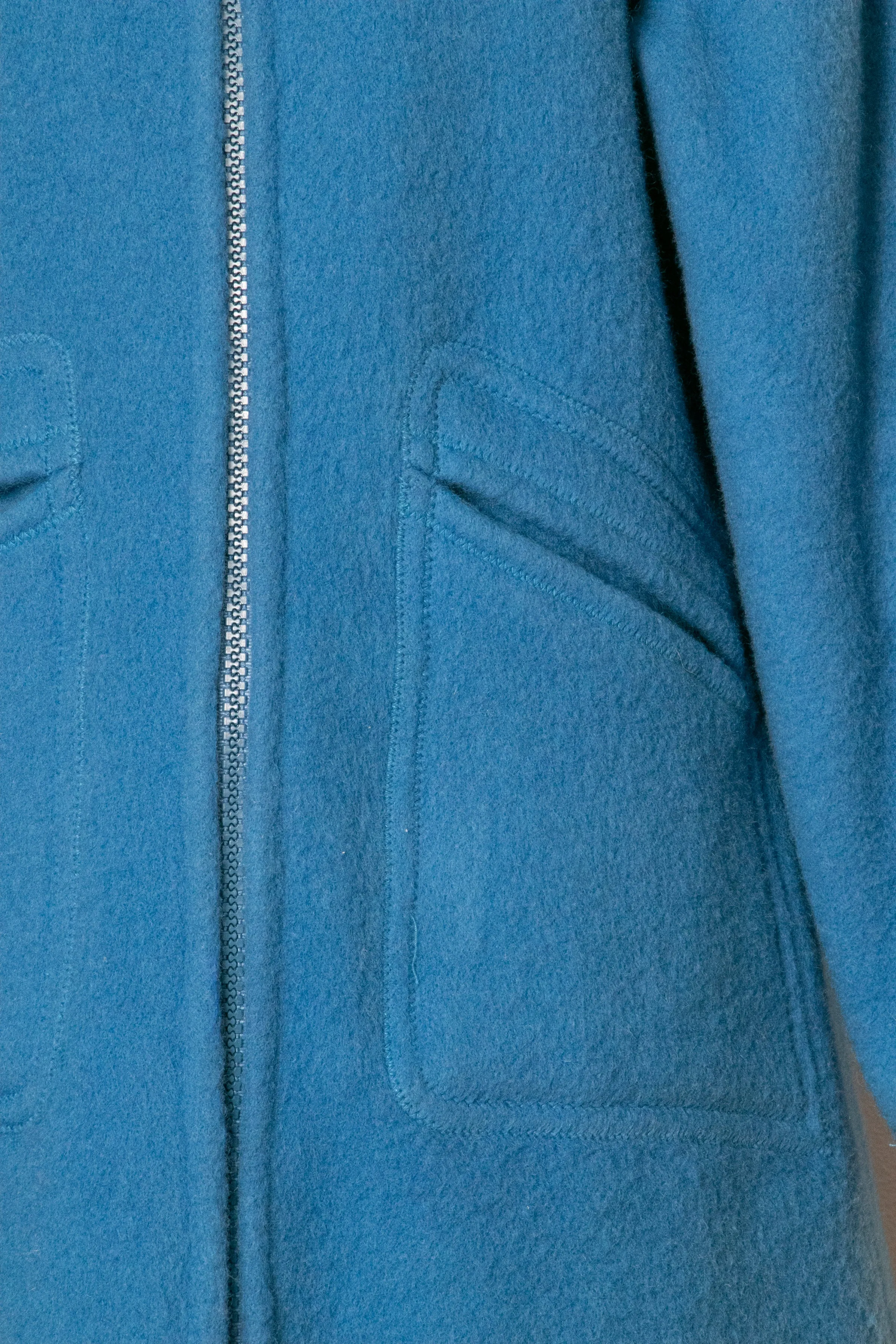 1970s Parka Coat Hooded Wool Long S