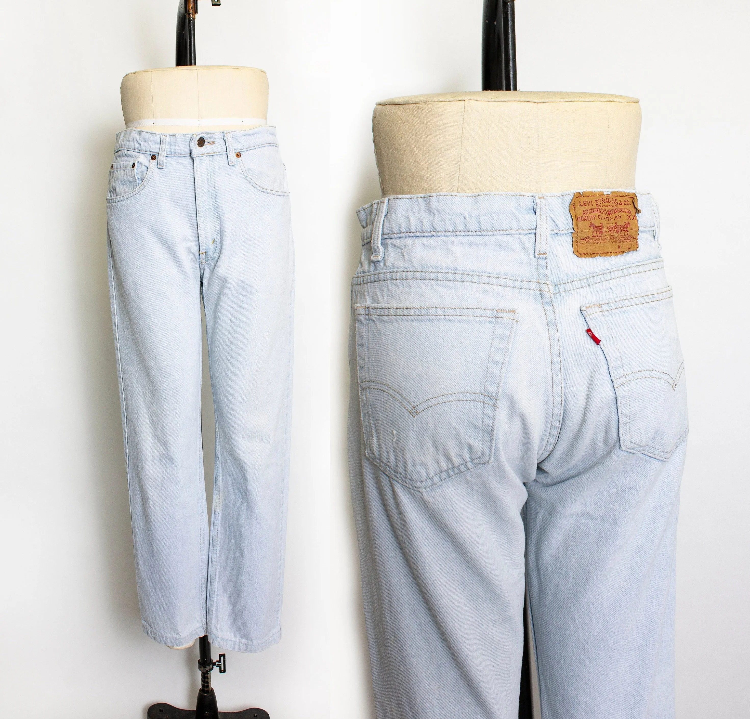 1990s Levi's JEANS Denim Slim Fit Tapered Leg High Waist 31" x 30"