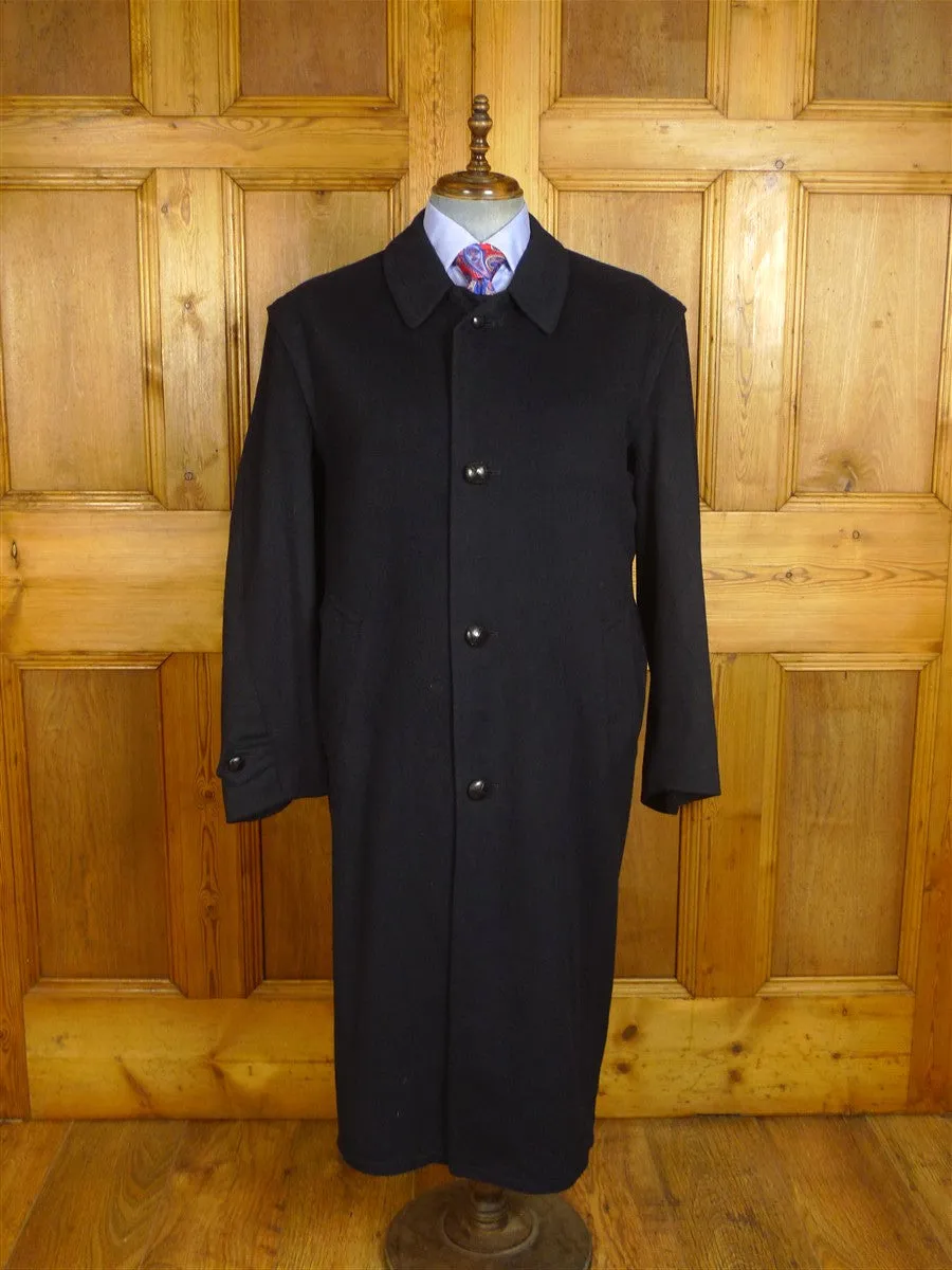 24/0967 superior vintage austrian navy blue tyroller wool & alpaca full-length loden coat w/ ghillie collar 44-46