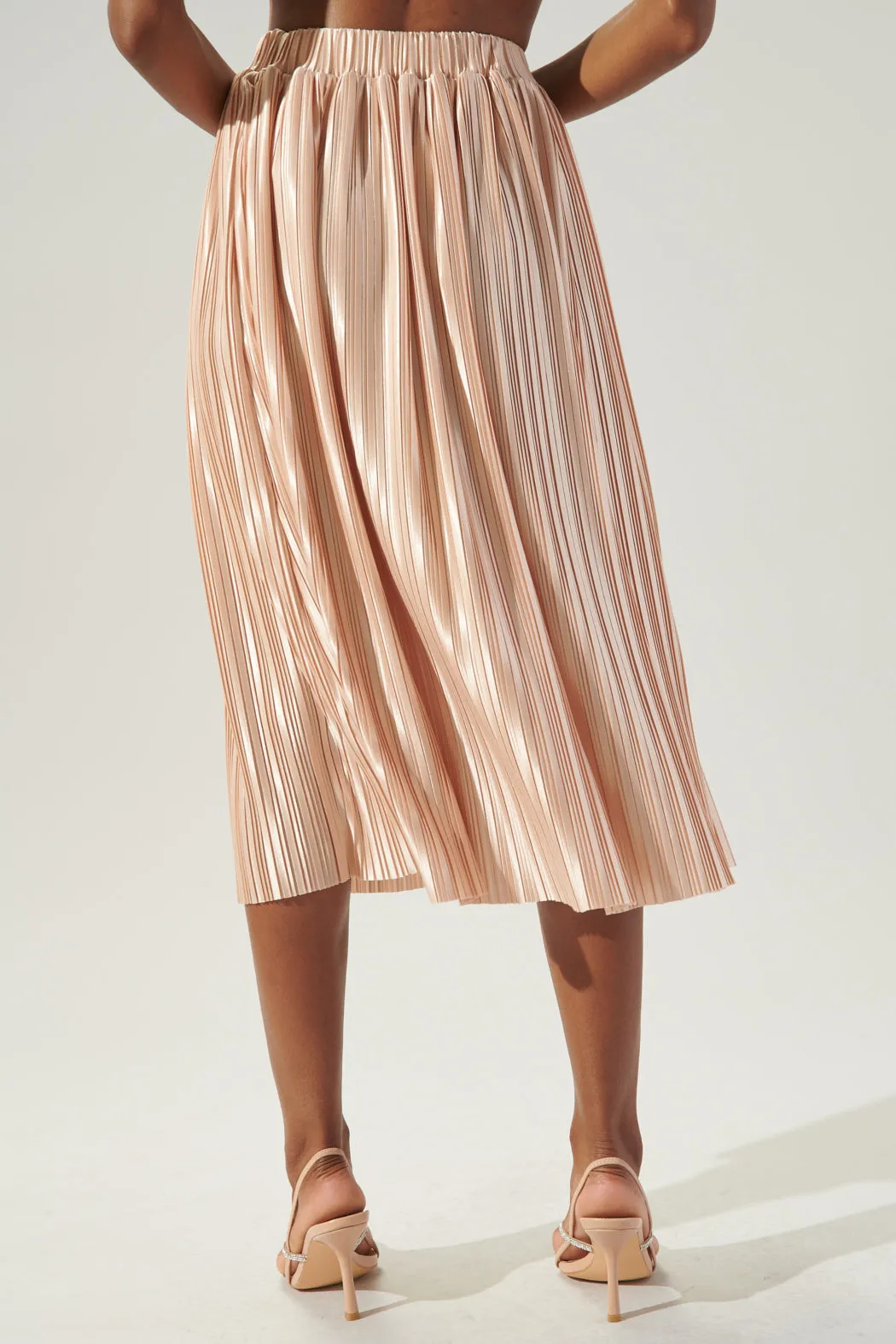 All That Glimmers Pleated Midi Skirt