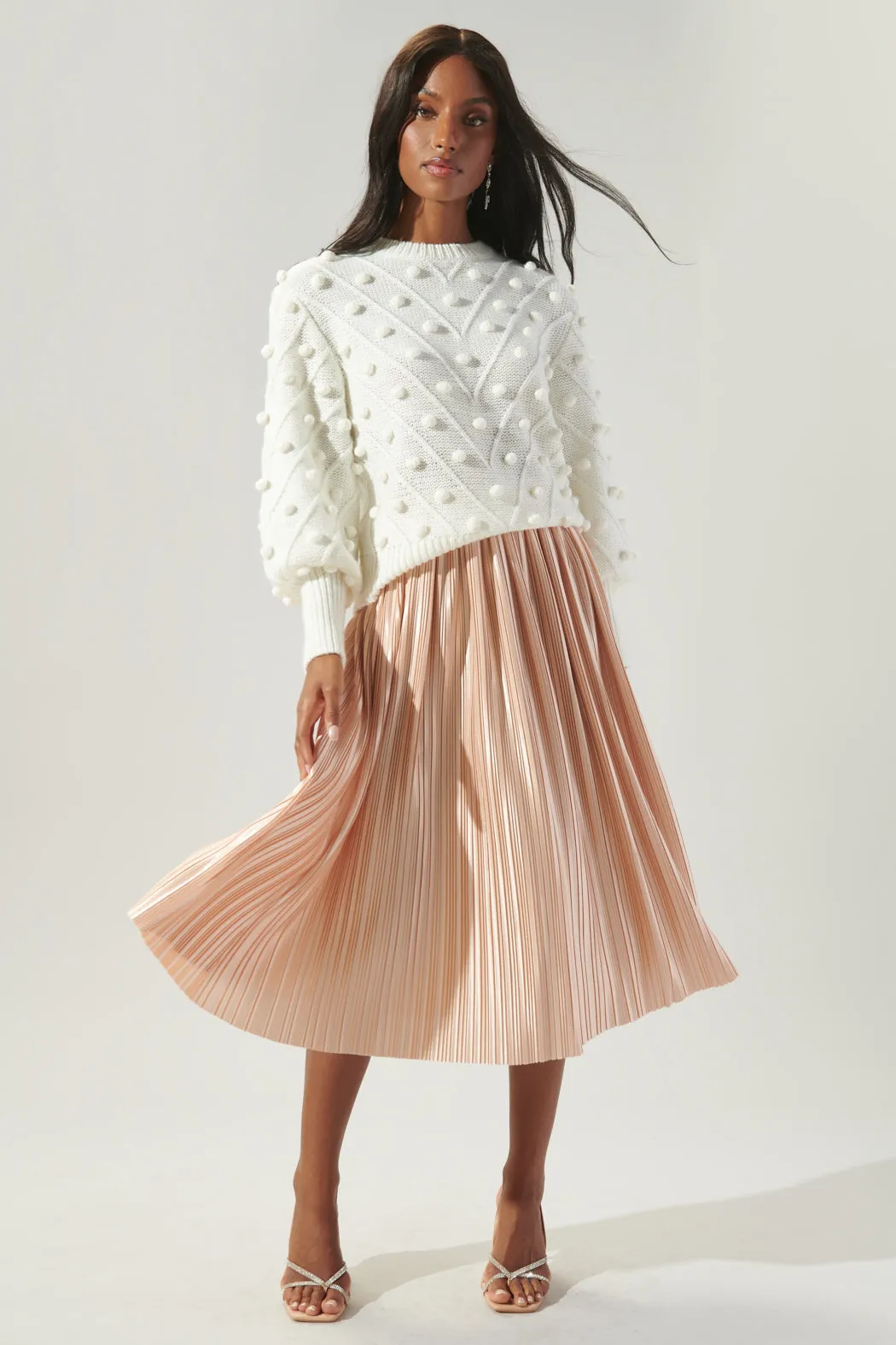 All That Glimmers Pleated Midi Skirt