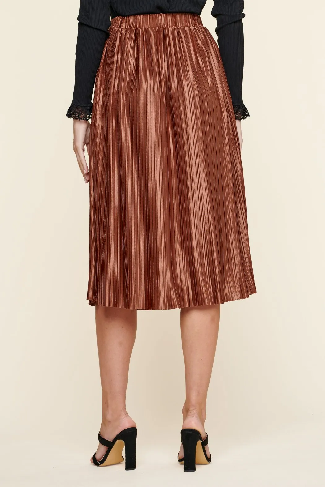 All That Glimmers Pleated Midi Skirt