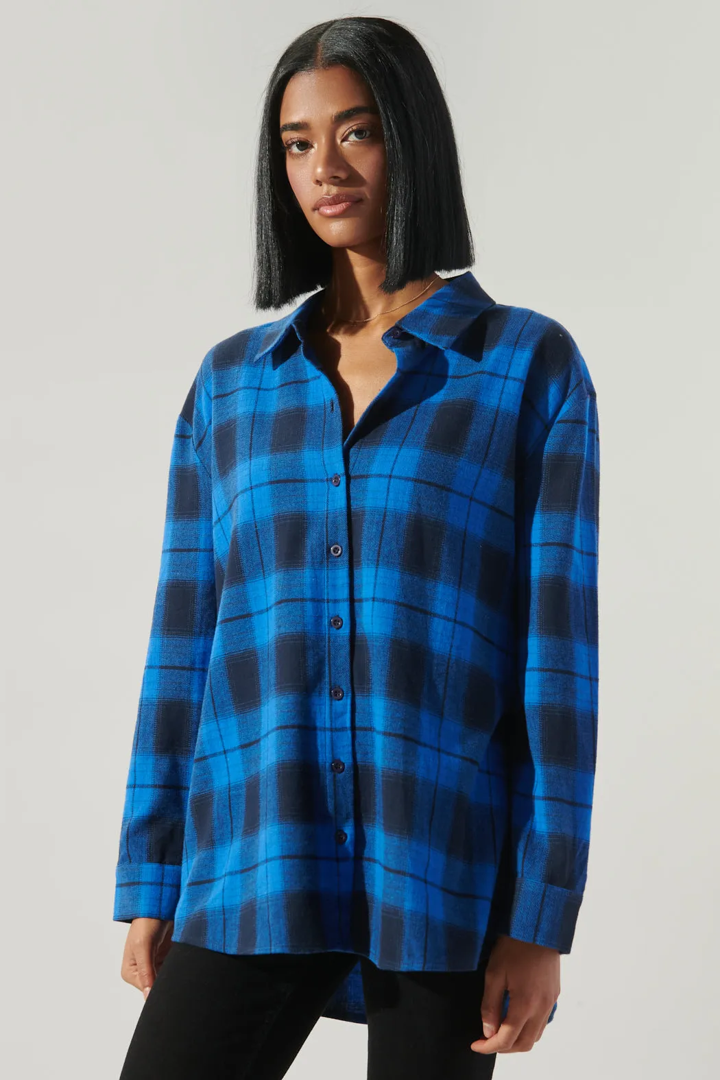 Arlee Plaid Boyfriend Flannel Shirt