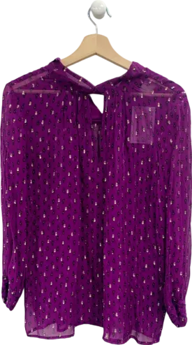 Ba&sh Purple Printed Sheer Blouse UK XS/S