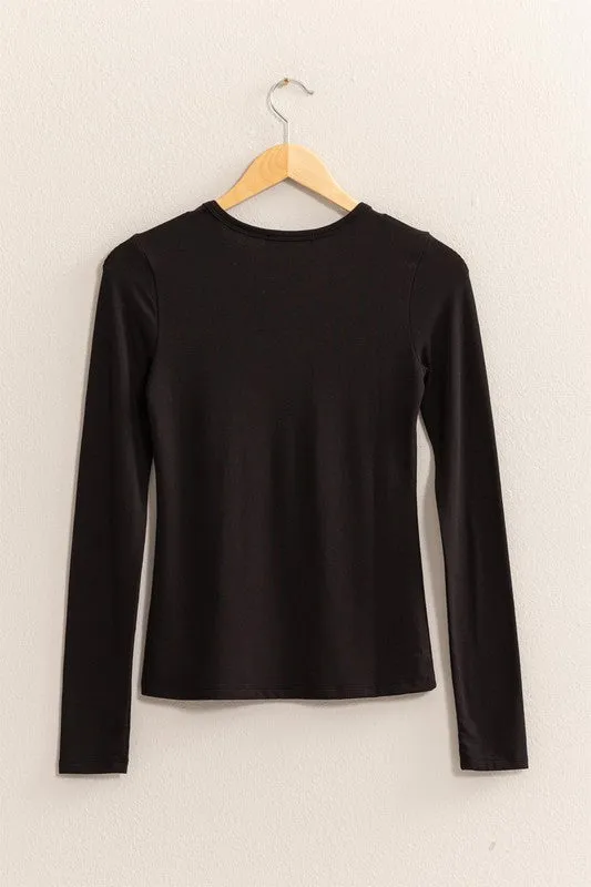 Basic Long Sleeve Crew Neck Top