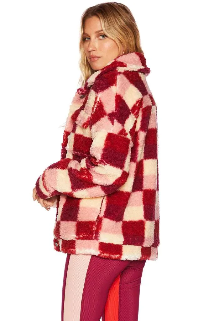 Beach Riot Women's Laurie Jacket - Sangria Red Check