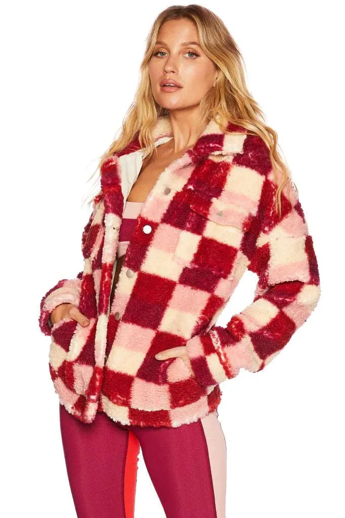 Beach Riot Women's Laurie Jacket - Sangria Red Check