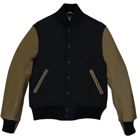 Black/Olive Contemporary Varsity Jacket