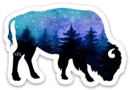 Blue Forest Bison Sticker