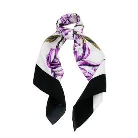 British Tulip Garden Silk Scarf Violet