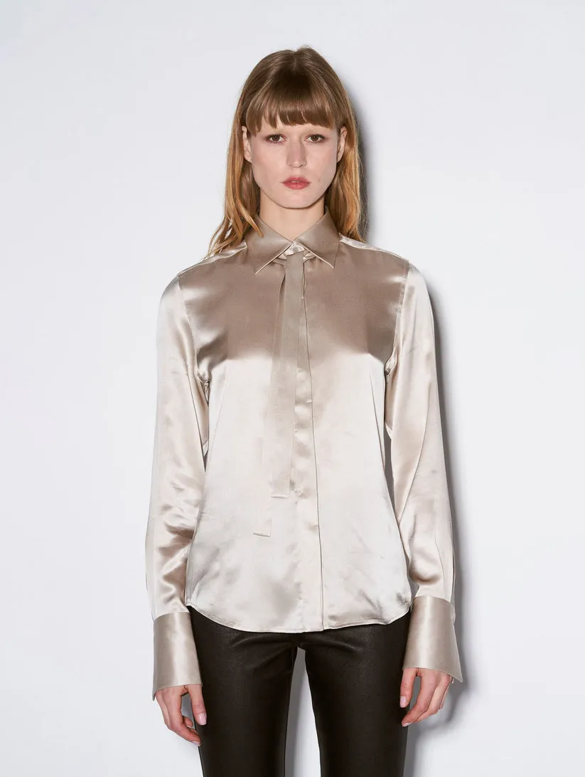 C1402HCA Silk satin pussy bow blouse