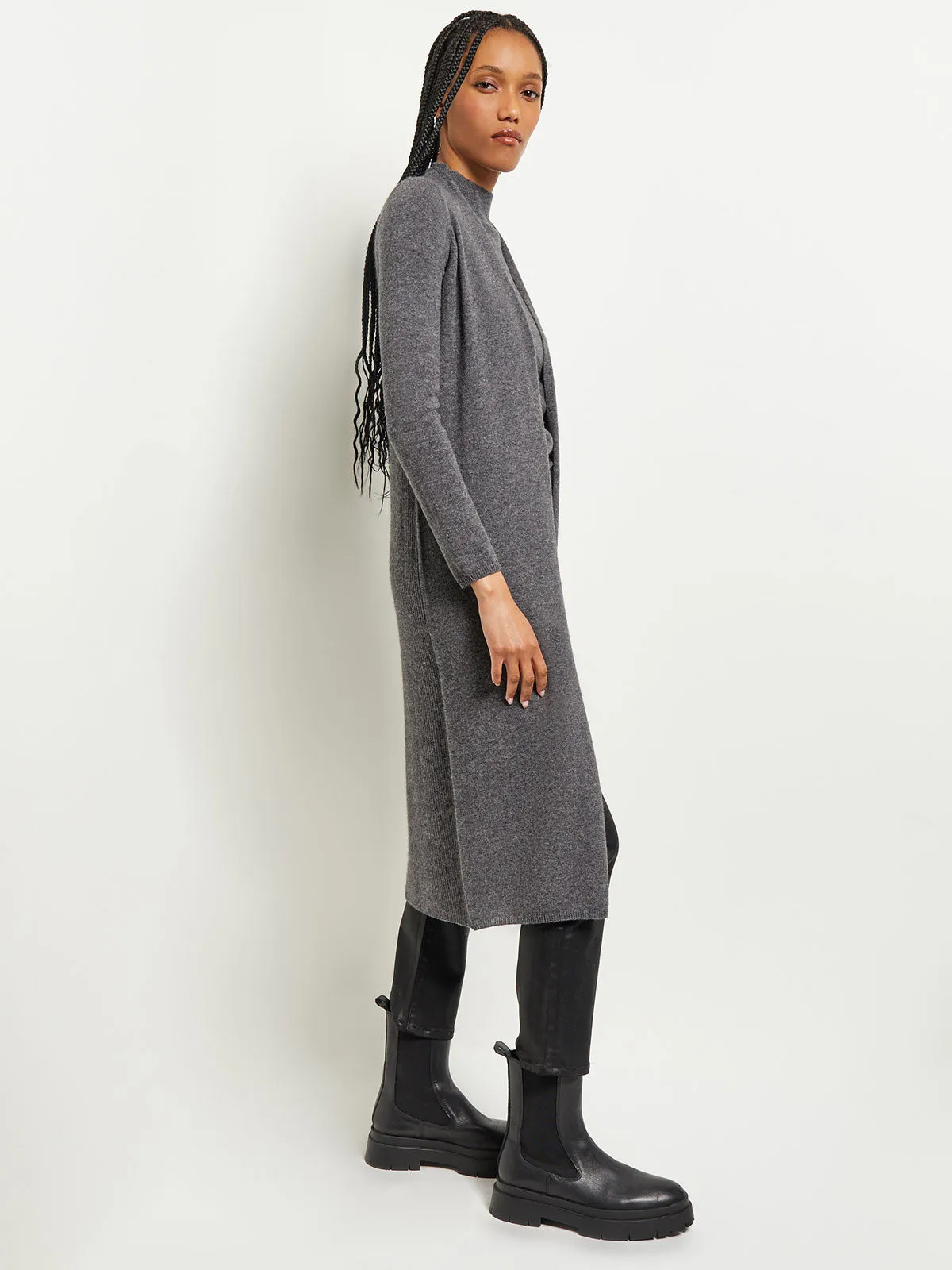 Cashmere Maxi Duster Cardigan, Charcoal