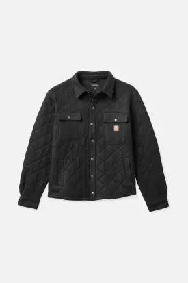 Cass Quilted Fleece Jacket - Black