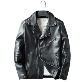 Casual Zipper PU Leather Jacket