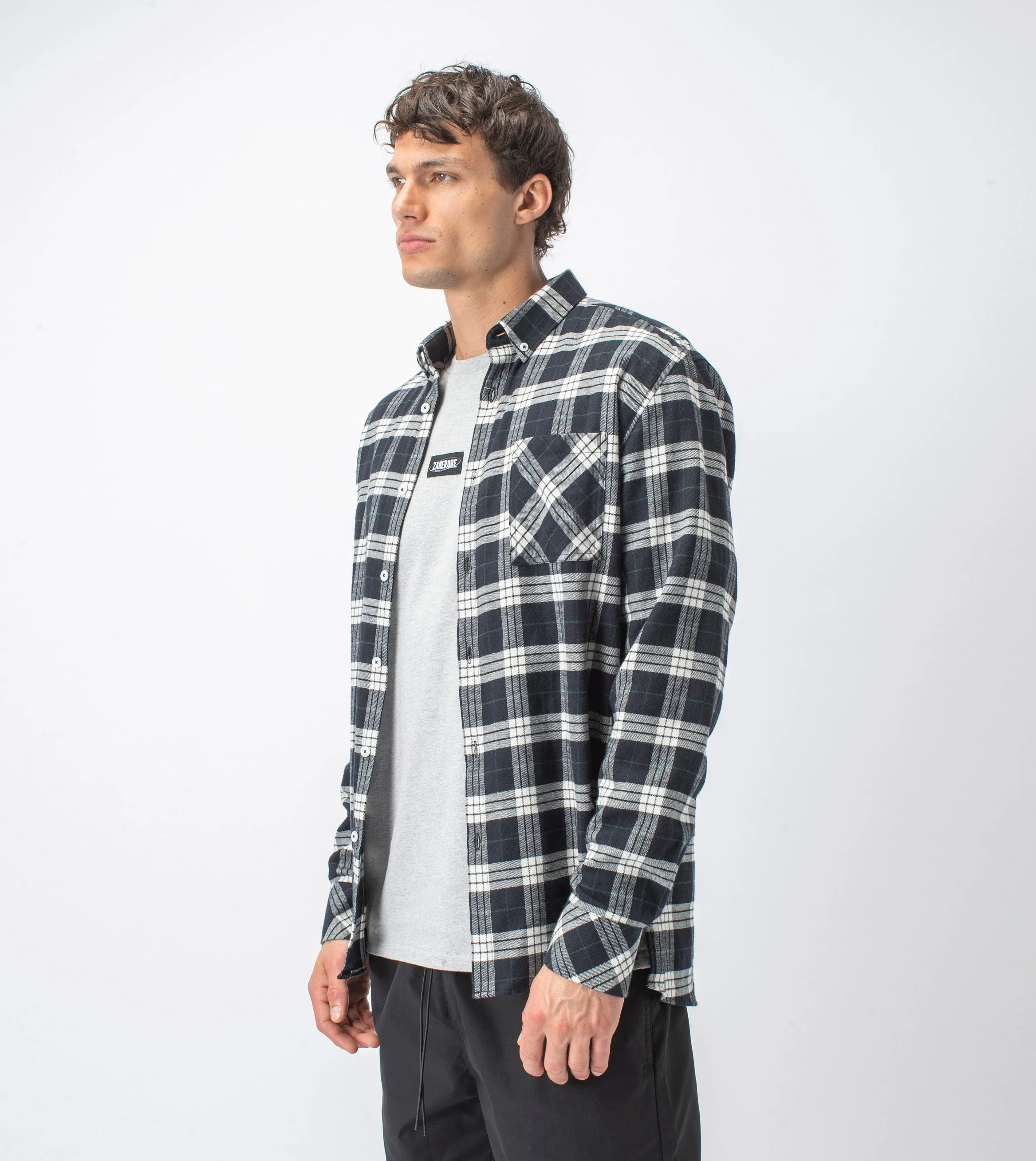 Checker Flannel LS Shirt Black/Milk