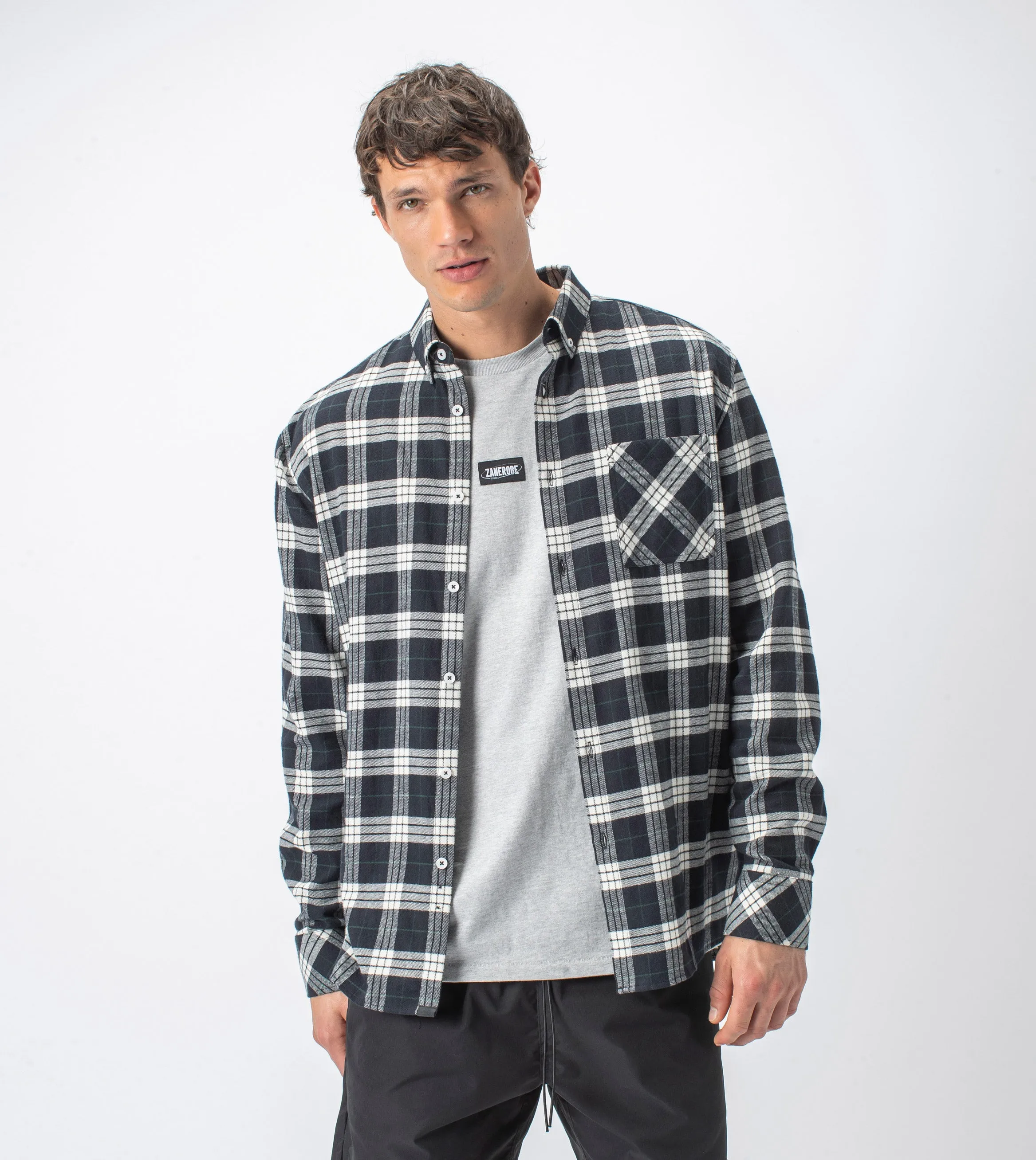 Checker Flannel LS Shirt Black/Milk