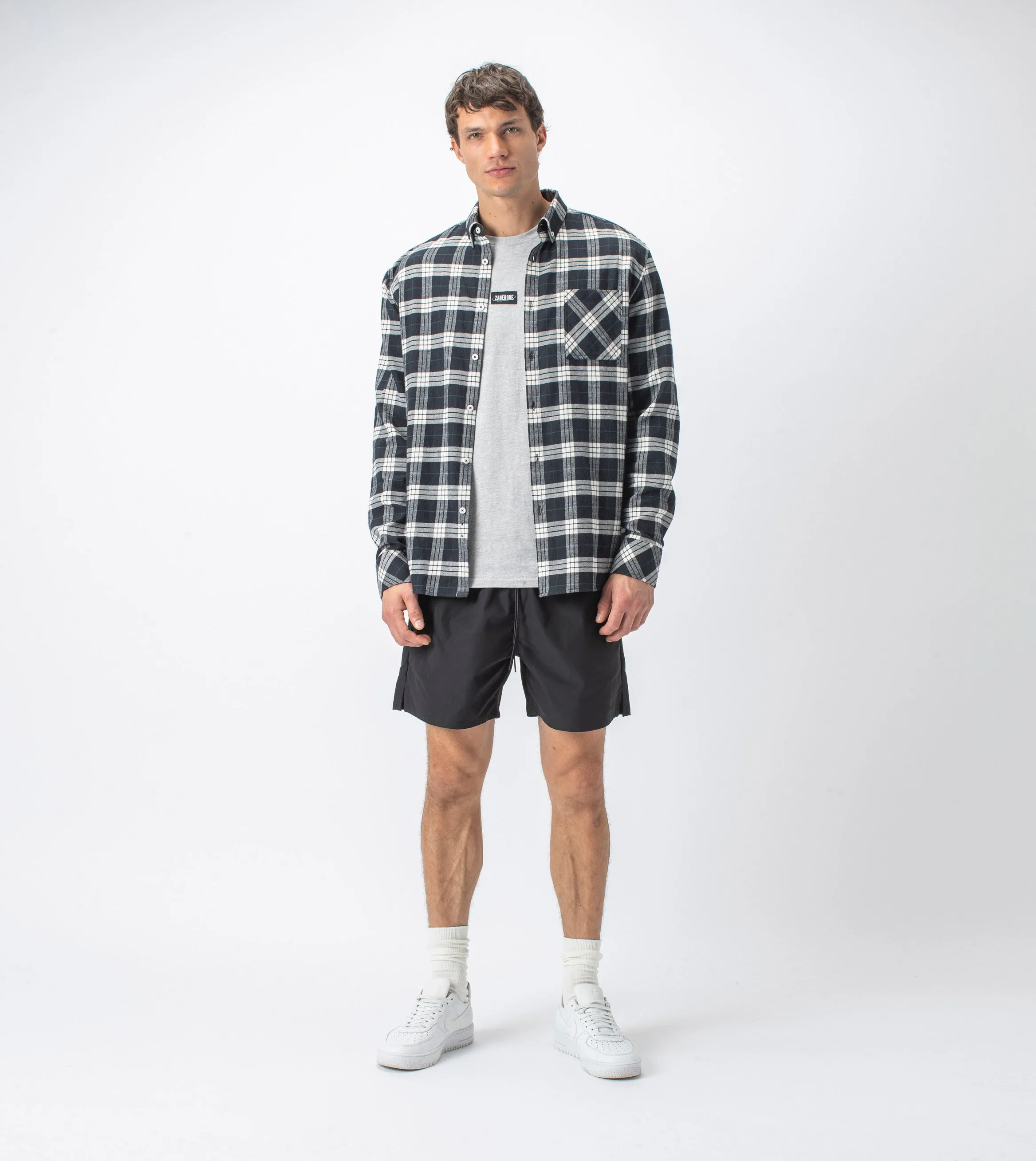 Checker Flannel LS Shirt Black/Milk