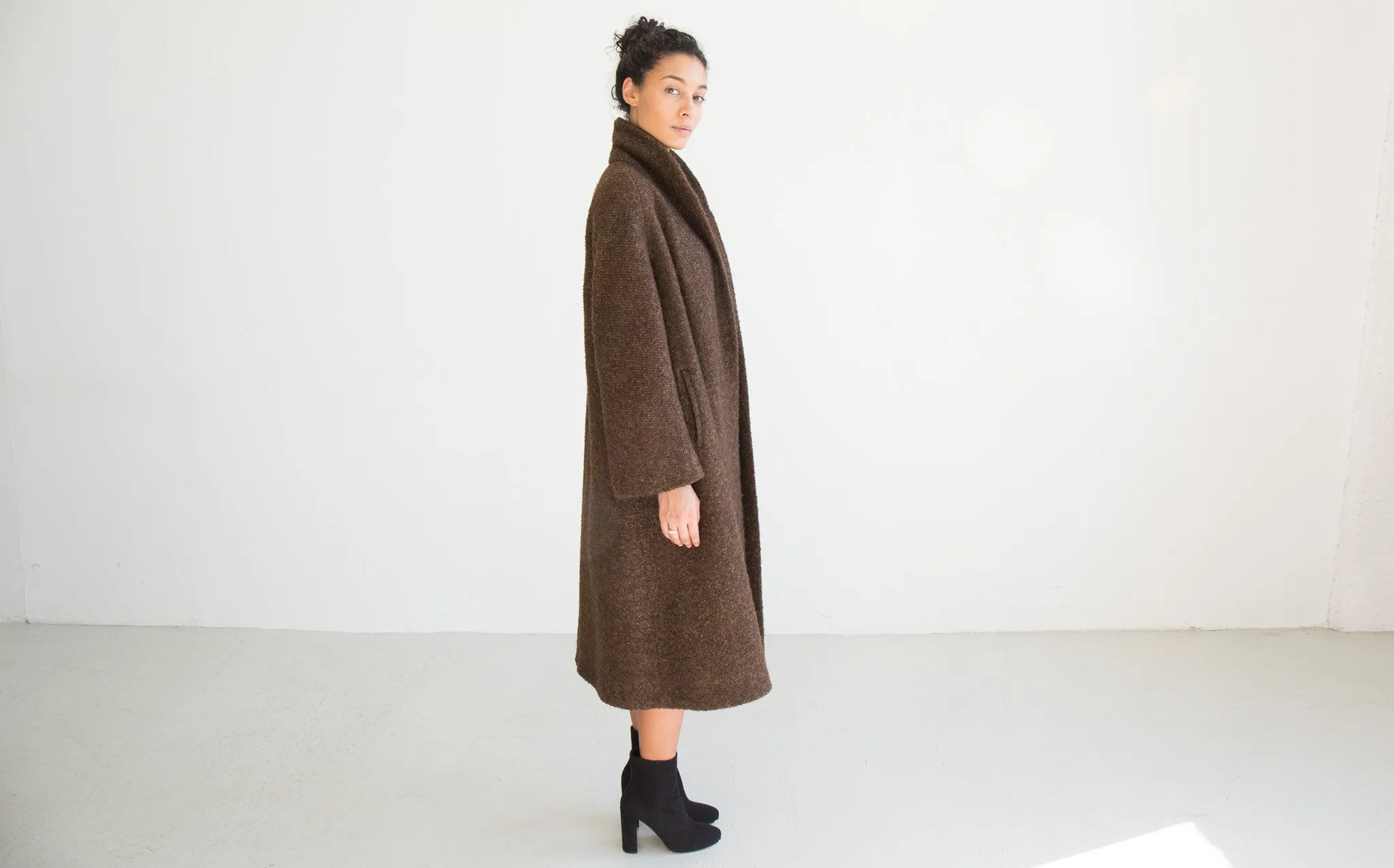 Chestnut Nubby Wool Coat