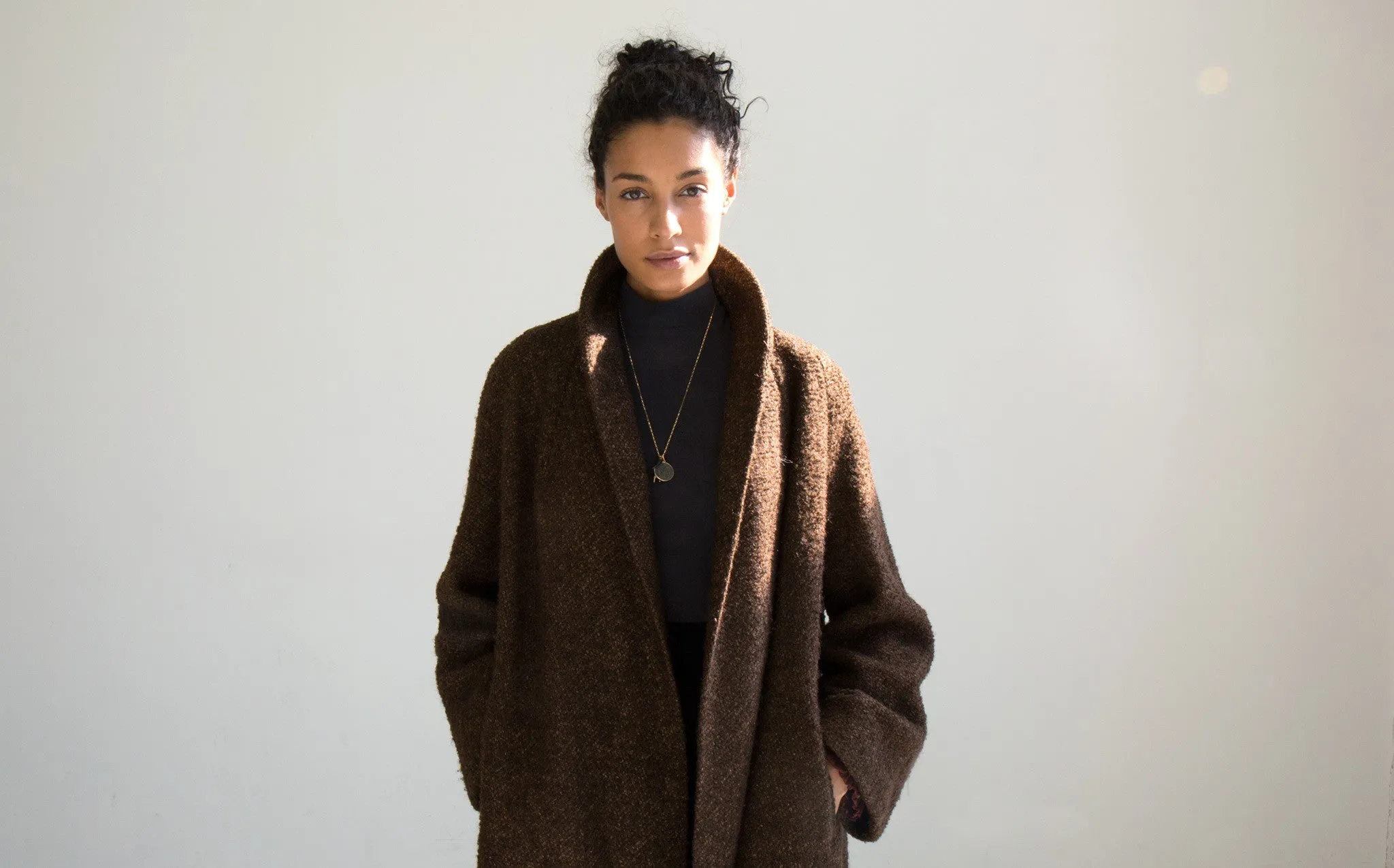 Chestnut Nubby Wool Coat