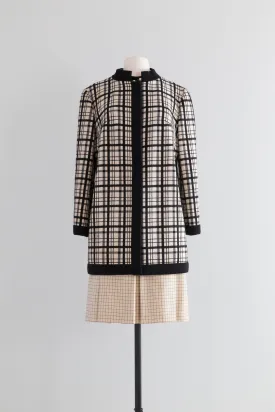 Chic 1960's Window Pane Lilli Ann Jacket / SM