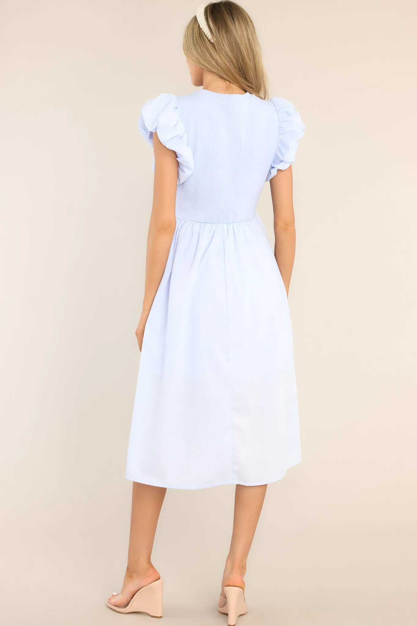 Closet Cornerstone Sky Blue Midi Dress