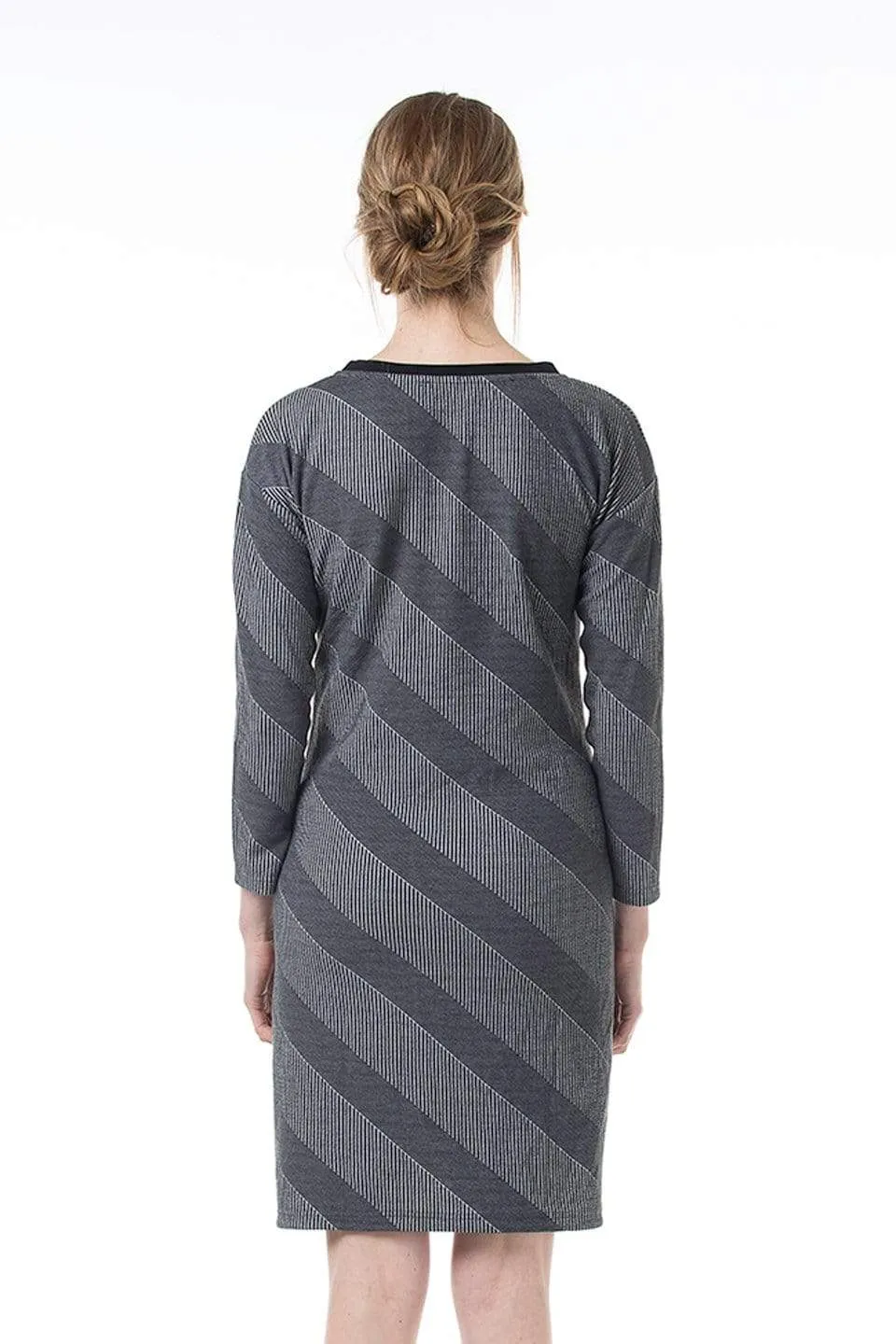 Colette Bateau Neck Maternity Dress Grey