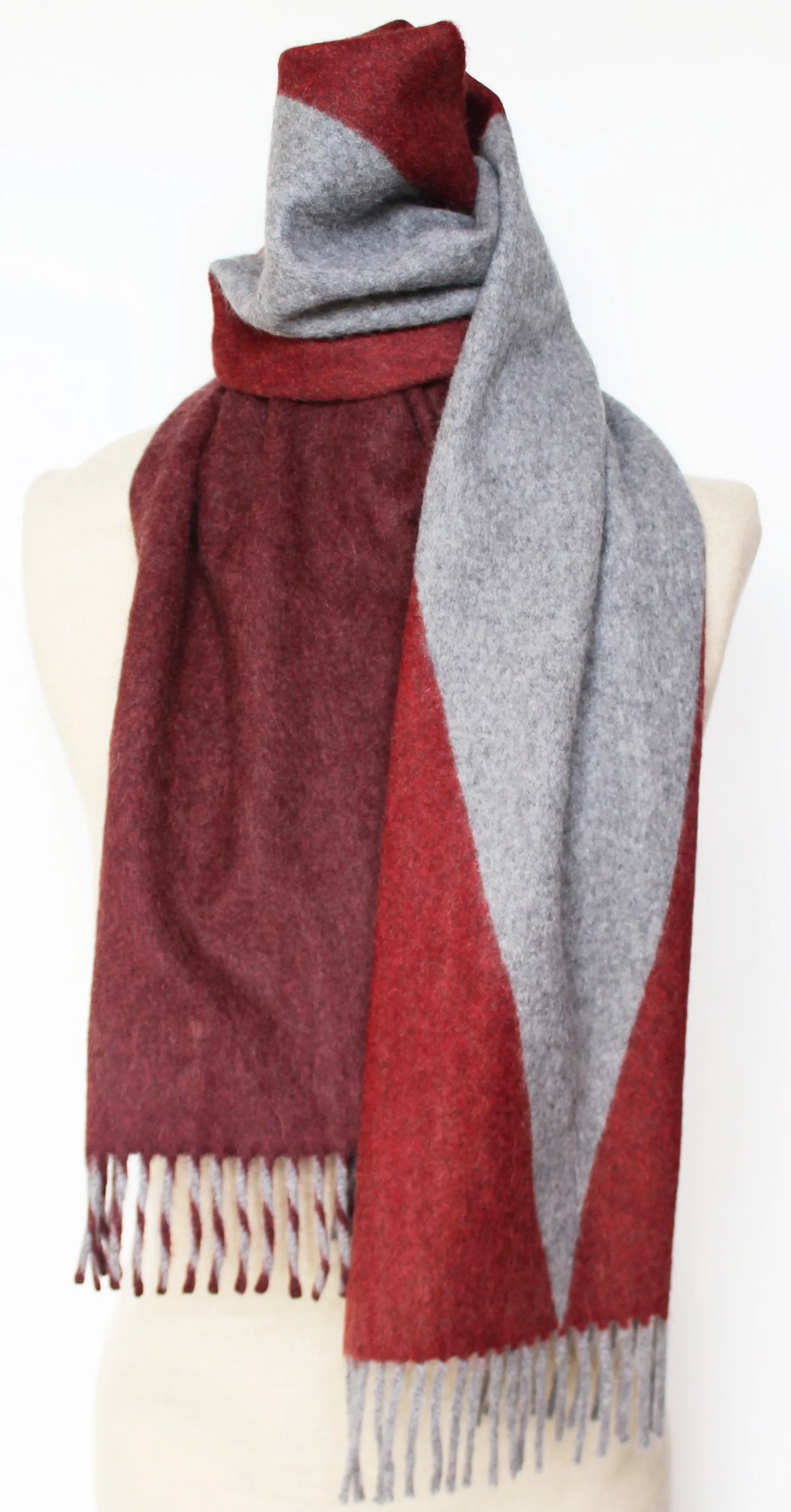 Colour Block hand printed Angora Wool scarf - Staffa 7 womenswear