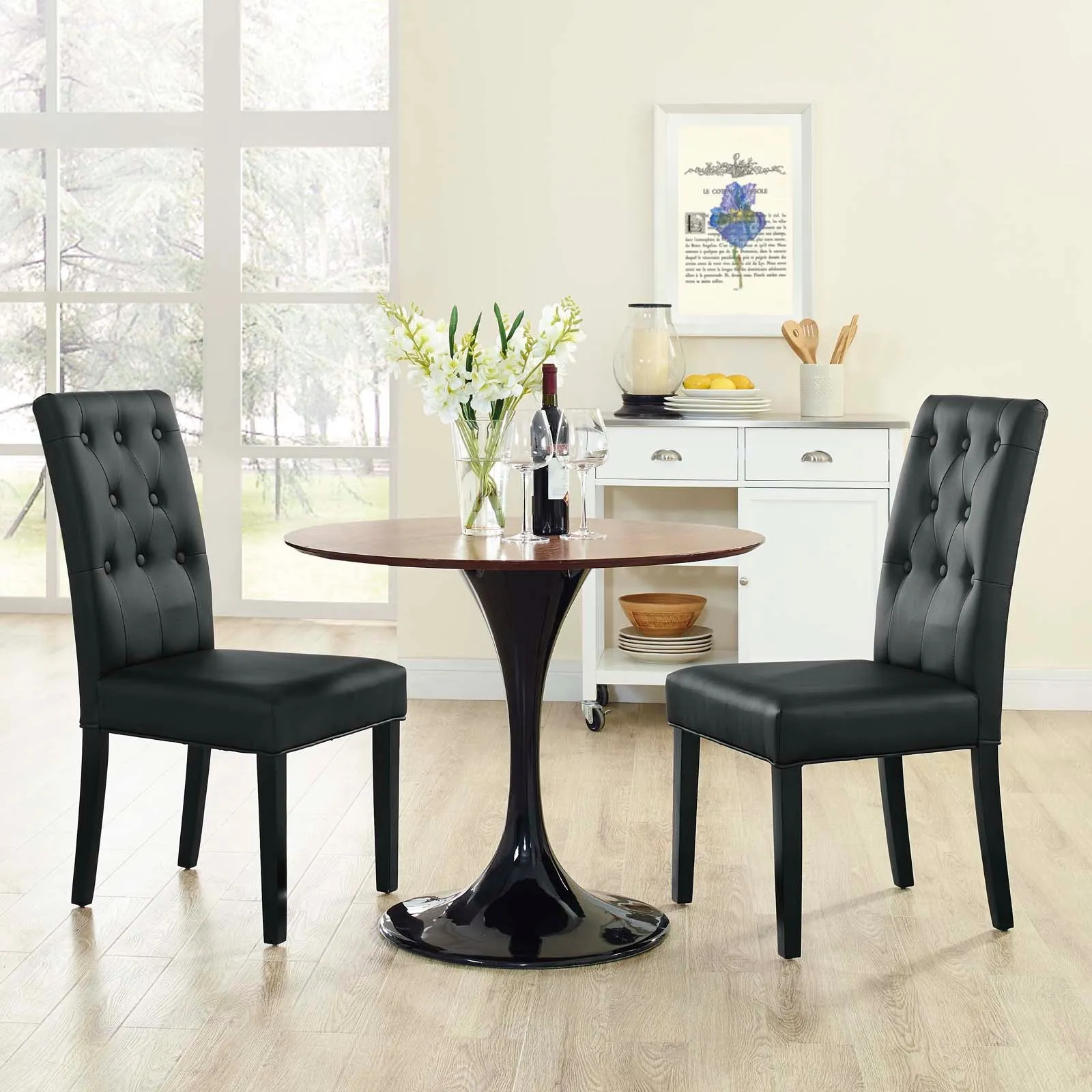 Confer Dining Side Chair Vinyl Set of 2 by Modway