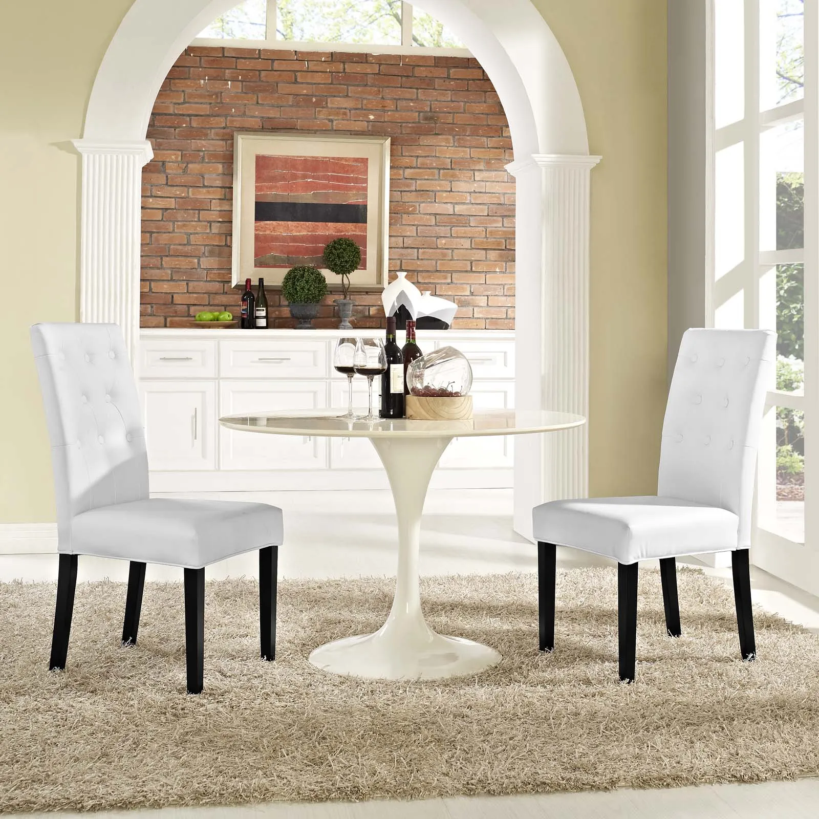 Confer Dining Side Chair Vinyl Set of 2 by Modway