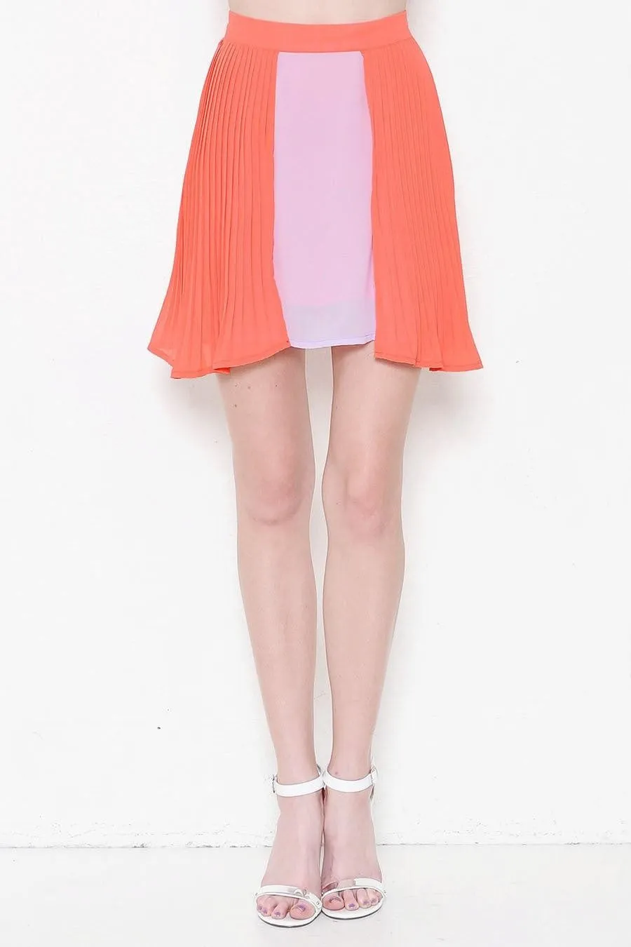 Coral Pleated Skirt-FINAL SALE-NOT ELIGIBLE FOR EXCHANGE OR REFUND