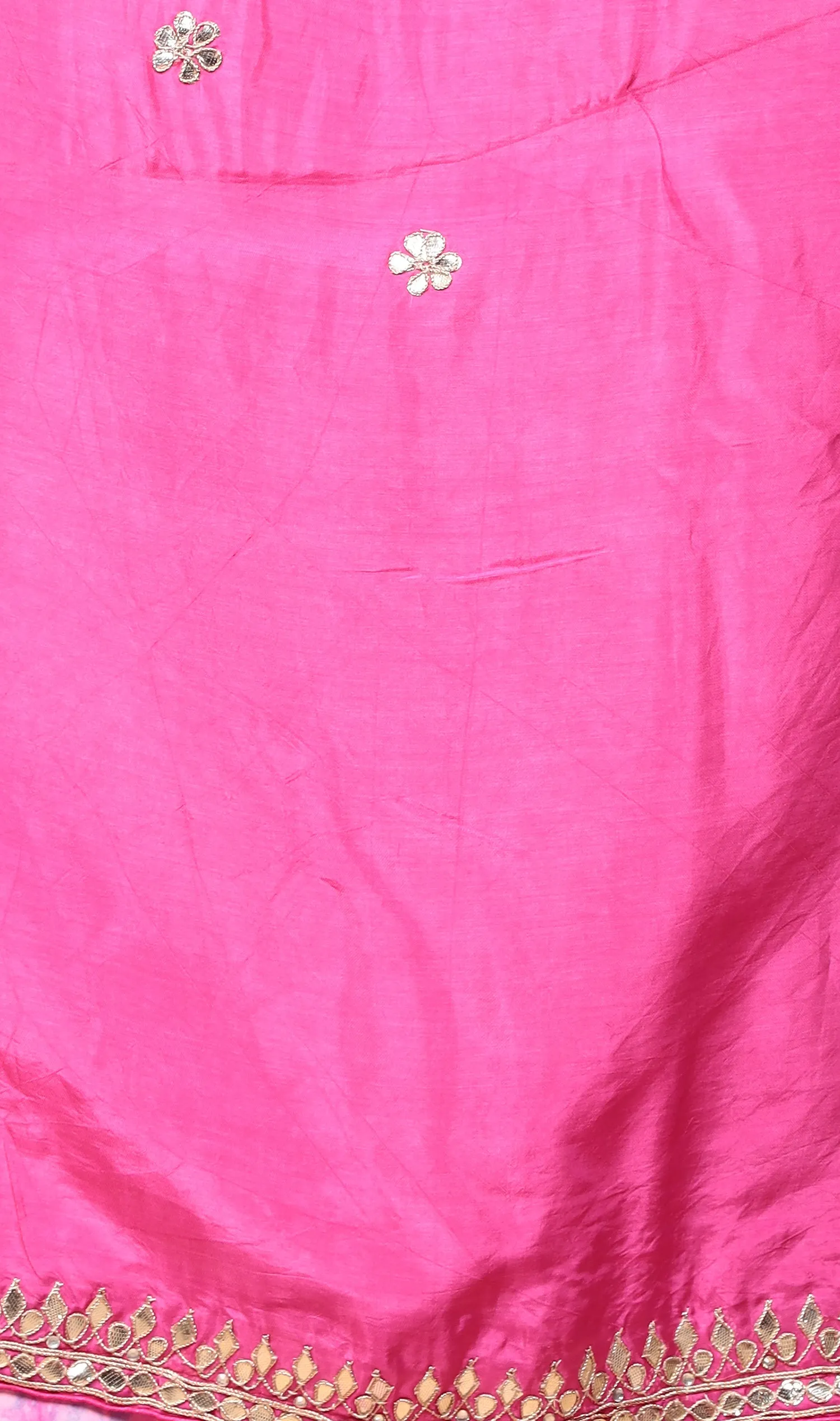 Crepe silk Saree with Gota Patti, Tie & Dye work.