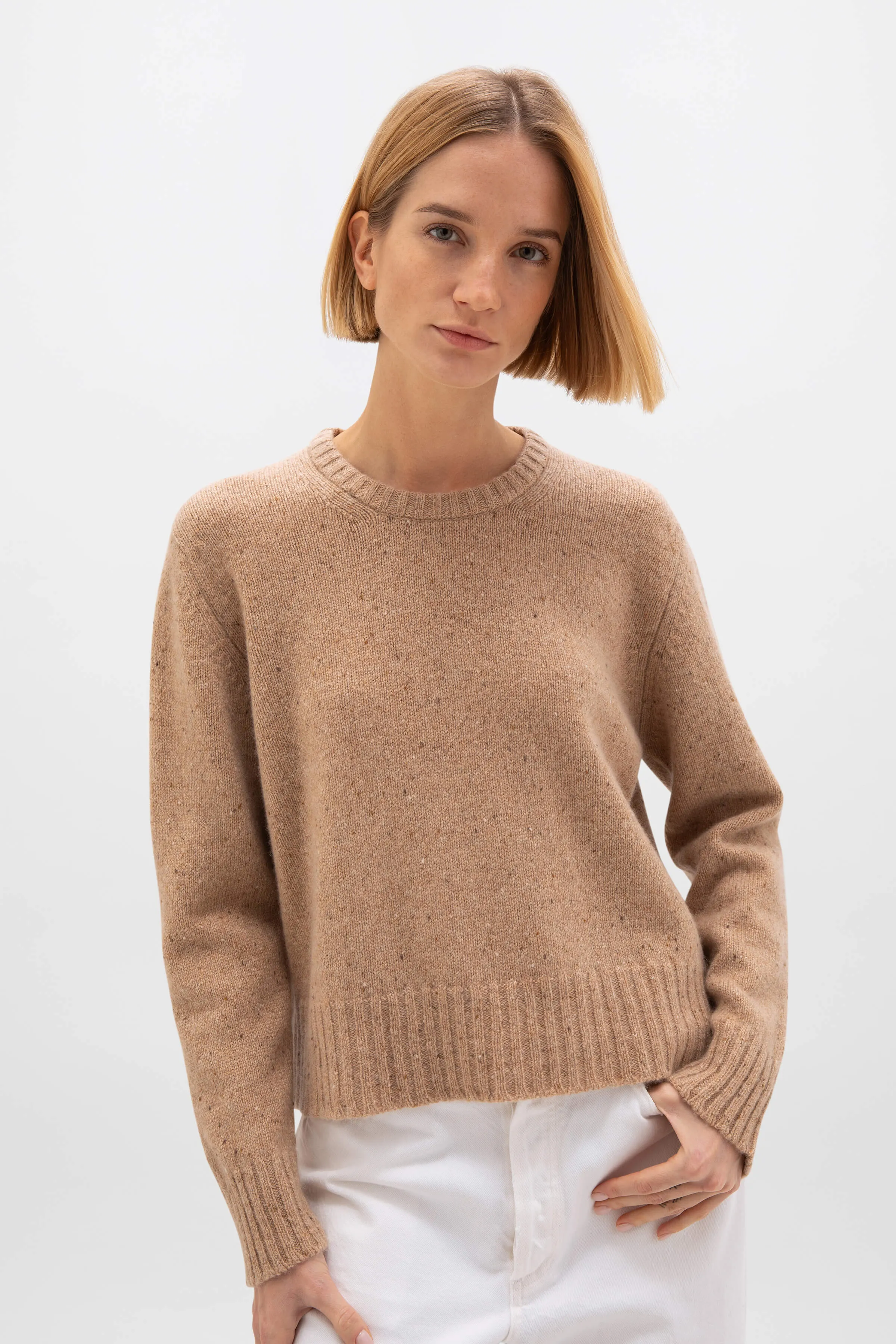 Cropped Donegal Cashmere Jumper