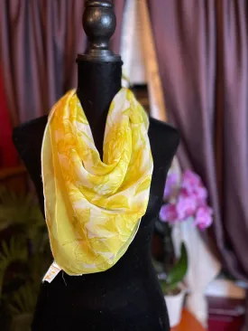 Designer, Vintage Glentey silk, chiffon Yellow Scarf