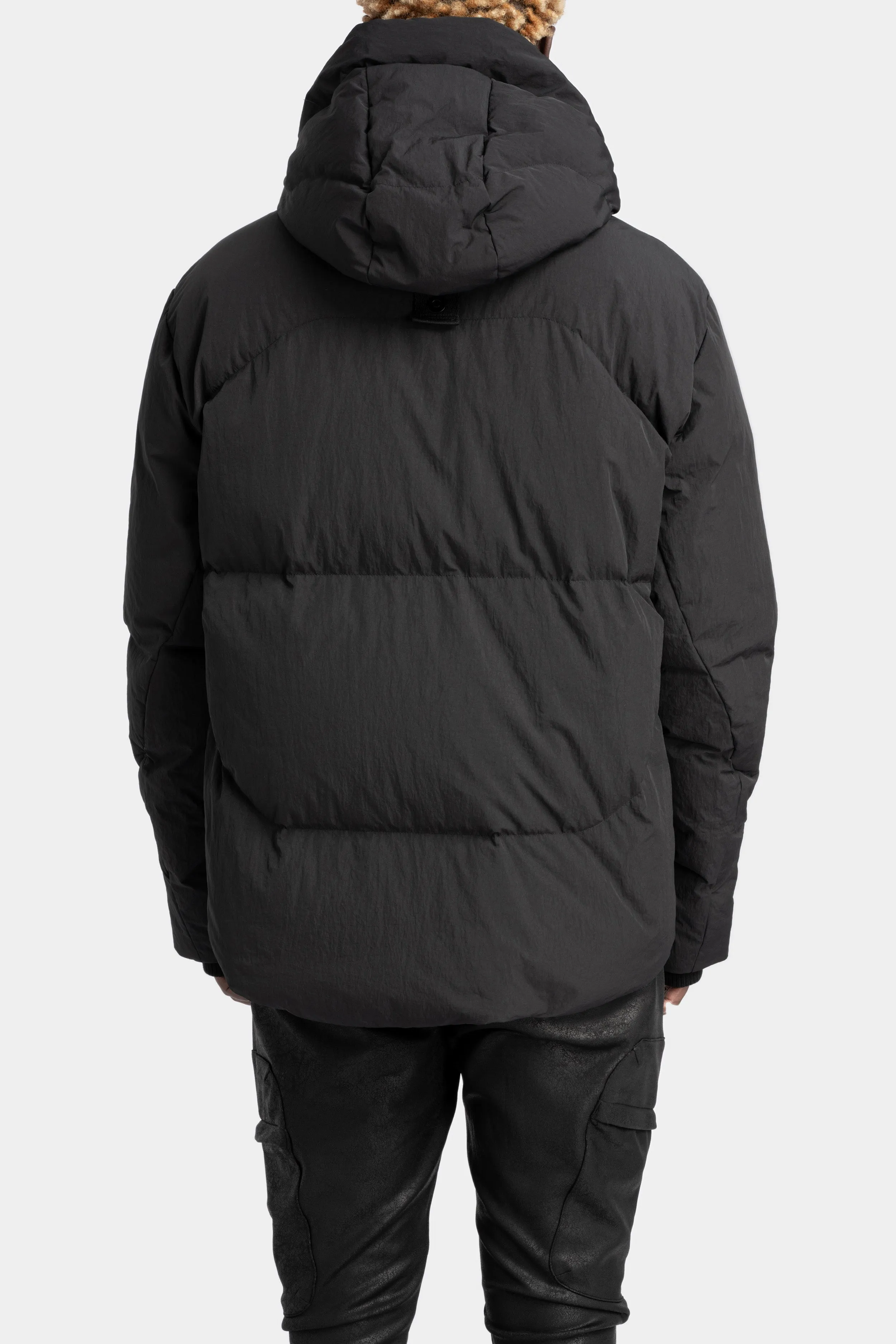 Detachable hood down jacket, Black