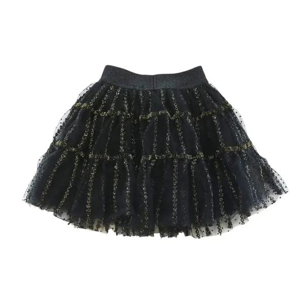 Dot Mesh Skirt - Black