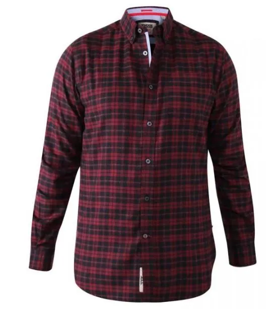 Duke X-Tall Holton Red/Black Check Shirt Red