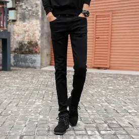 Elastic Straight Black Jeans