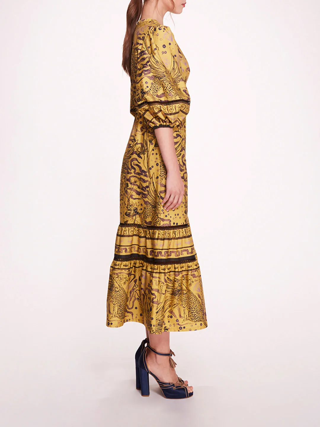 Flying Cheetah Tiered Midi Dress