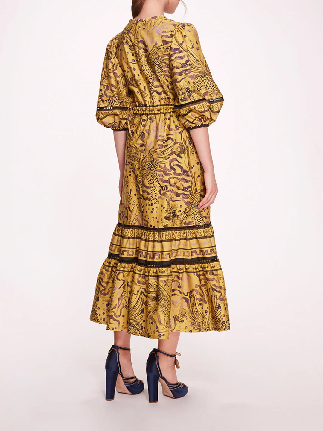 Flying Cheetah Tiered Midi Dress