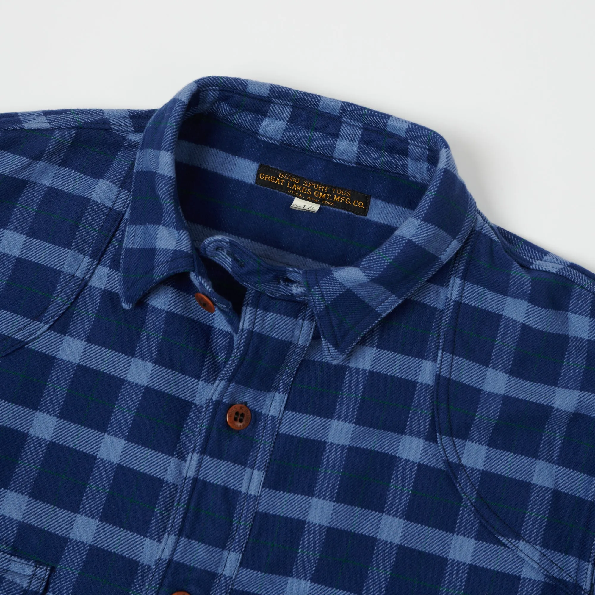 Freewheelers 2133008 'Sag Harbour' Shirt - Blue/Sax/Green