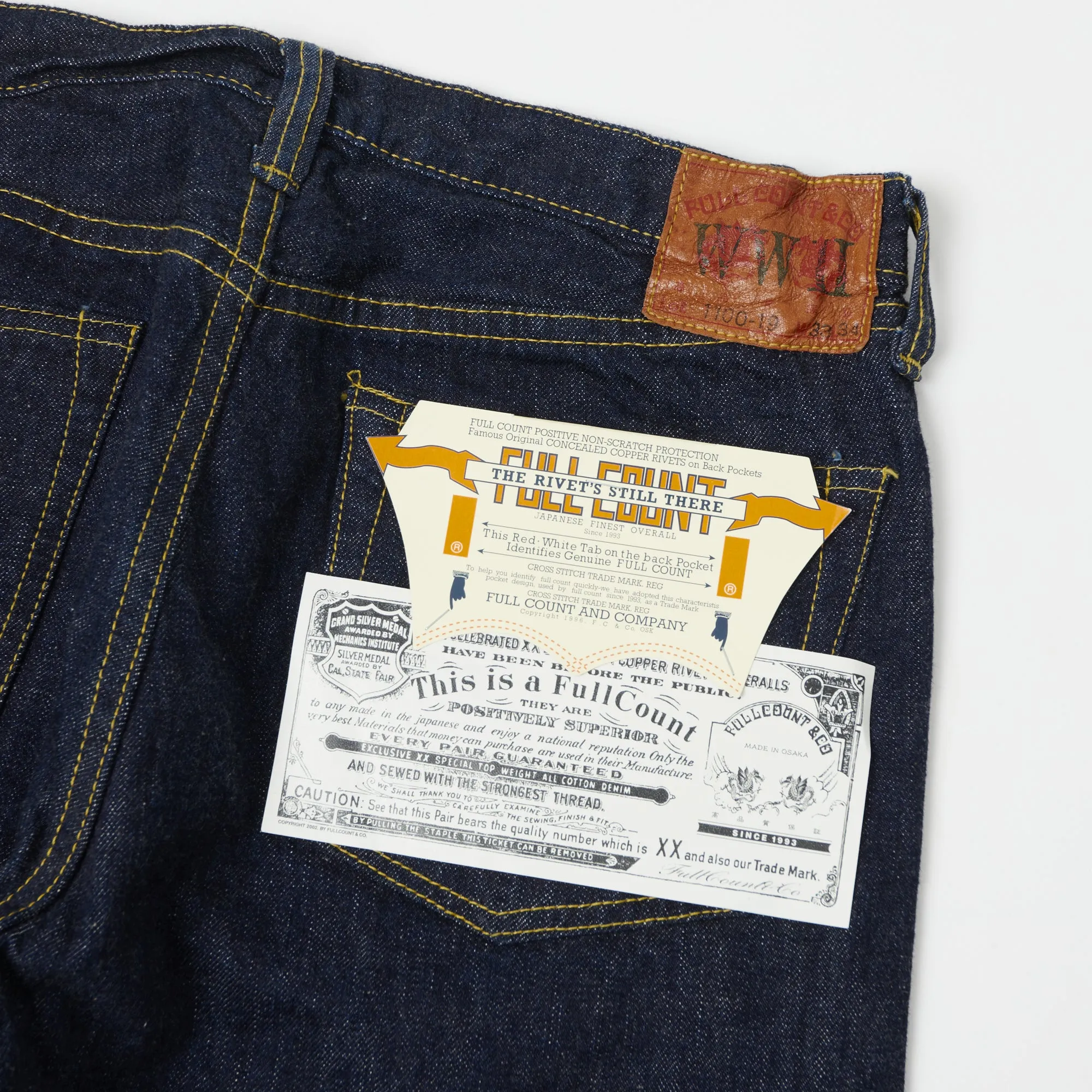 Full Count 1100-19W WWII 13.7oz Regular Straight Jean - One Wash