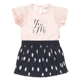 Girls Dress Pink Dark Blue Dots | Dirkje