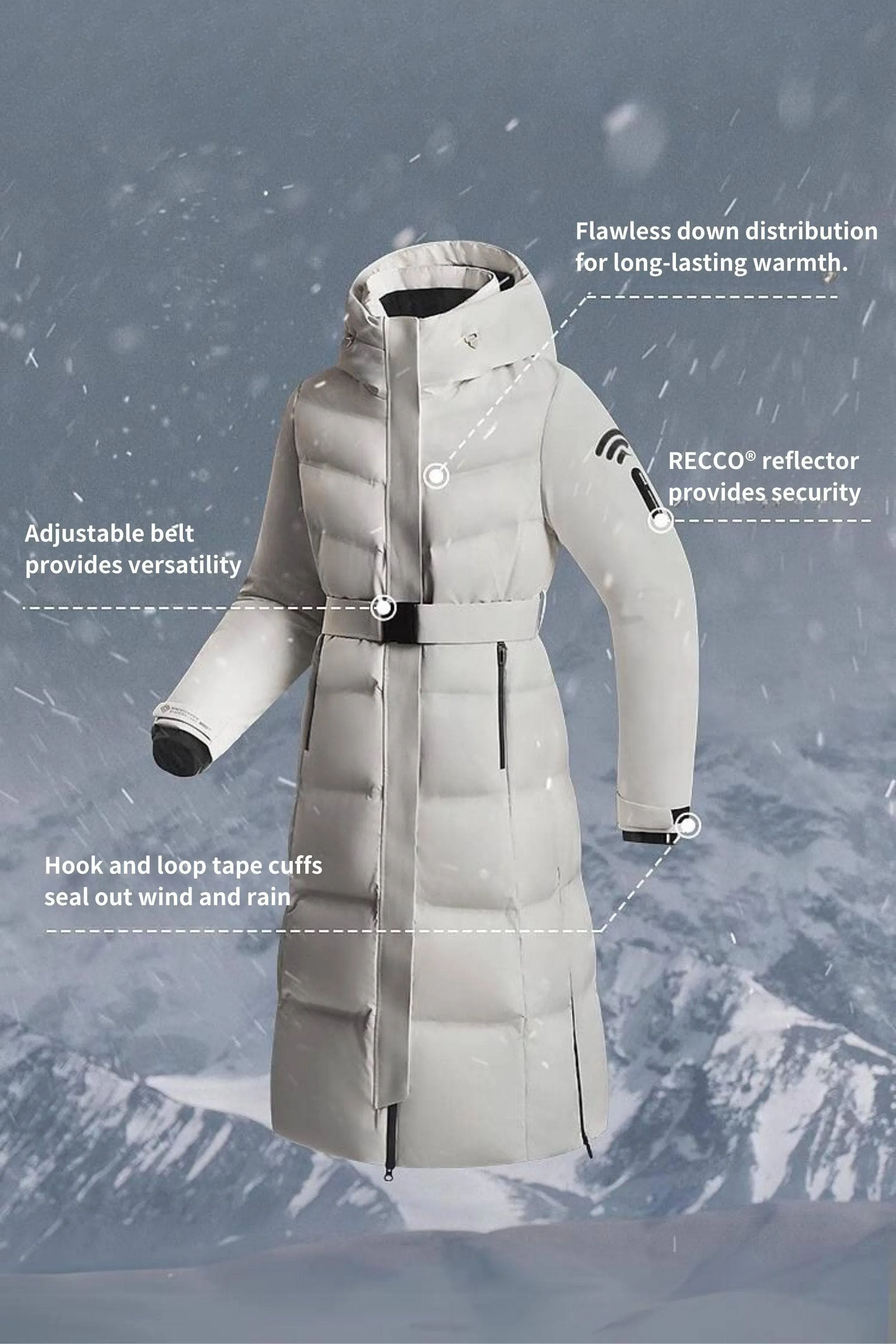 GORE-TEX® Full-Length Down Corset Jacket