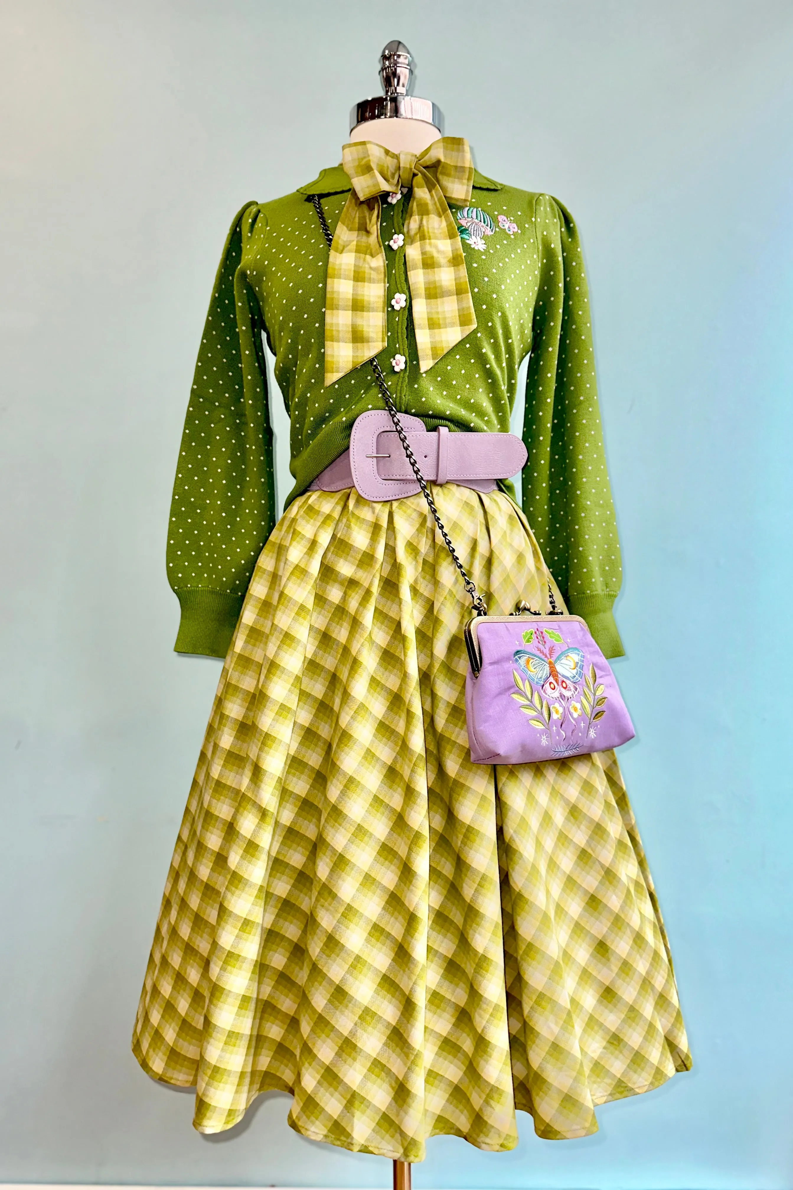 Green Plaid Doris Skirt by Retrolicious