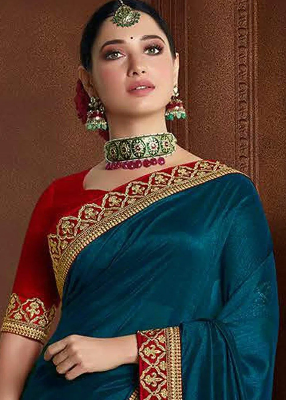 Green Rangoli Silk Saree With Blouse Piece