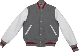 Grey/White Contemporary Fit Varsity Jacket