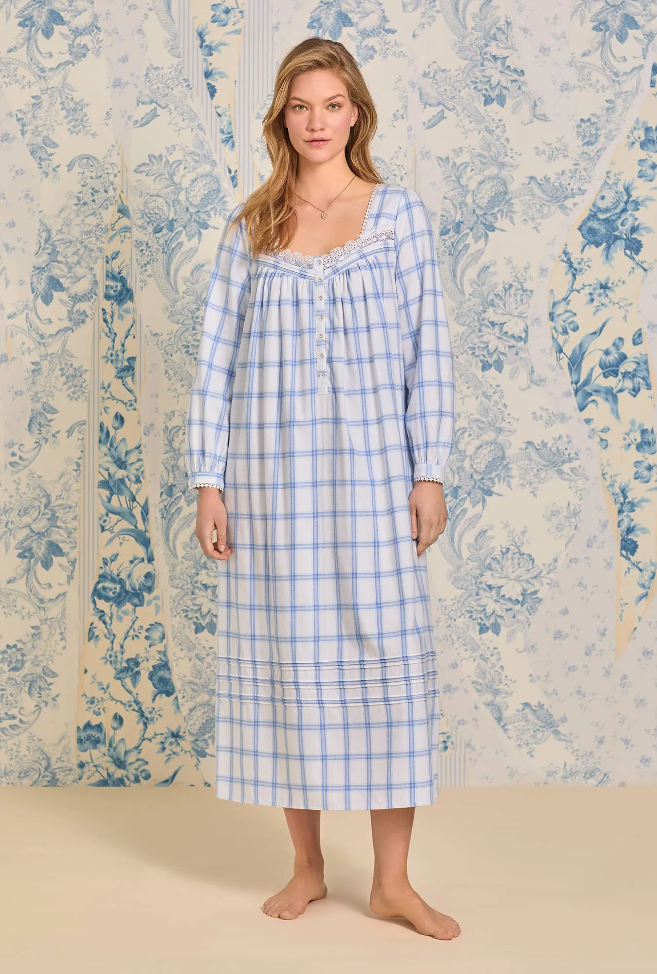 Heritage Cotton Flannel Pretty Plaid Long Nightgown