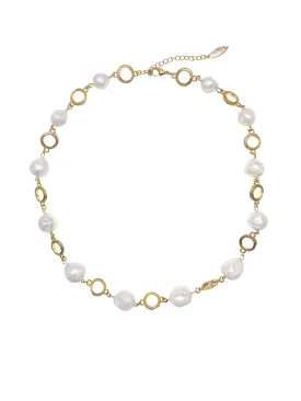 Irregular Freshwater Pearls Chain Necklace HN024