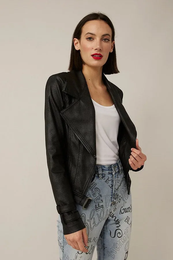 Joseph Ribkoff Faux Leather Moto Jacket