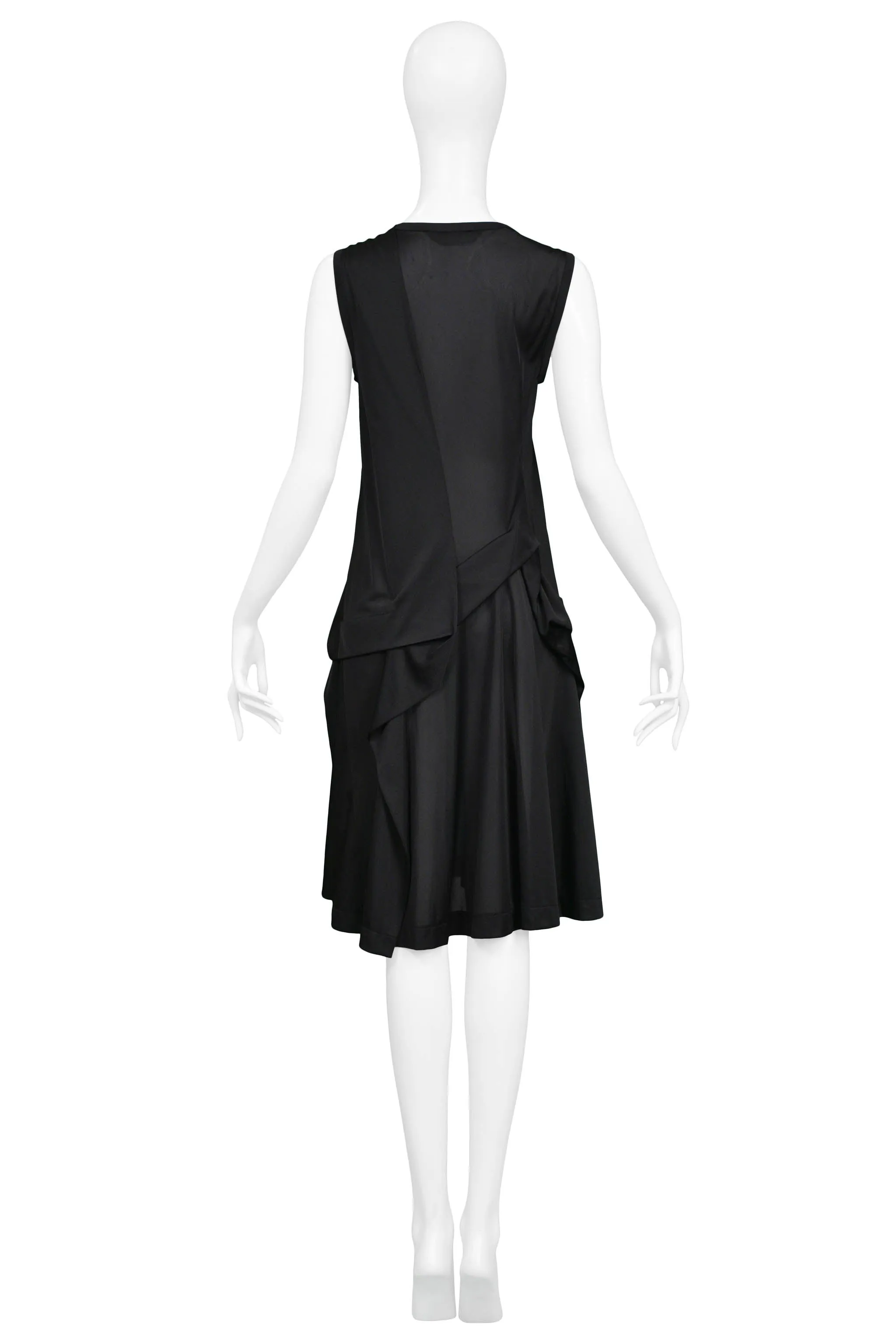 JUNYA WATANABE BLACK NYLON PLEAT TANK DRESS 1996